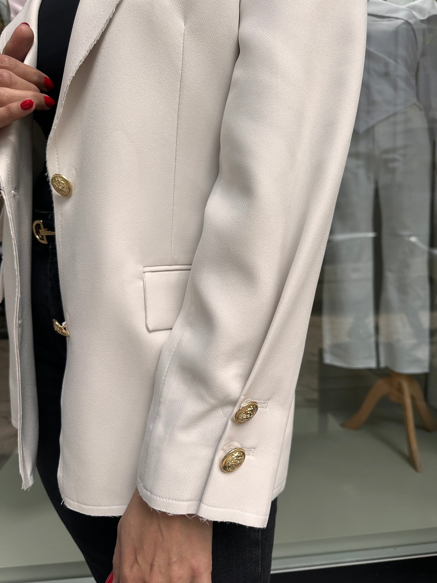 Gold Düğmeli Blazer Ceket