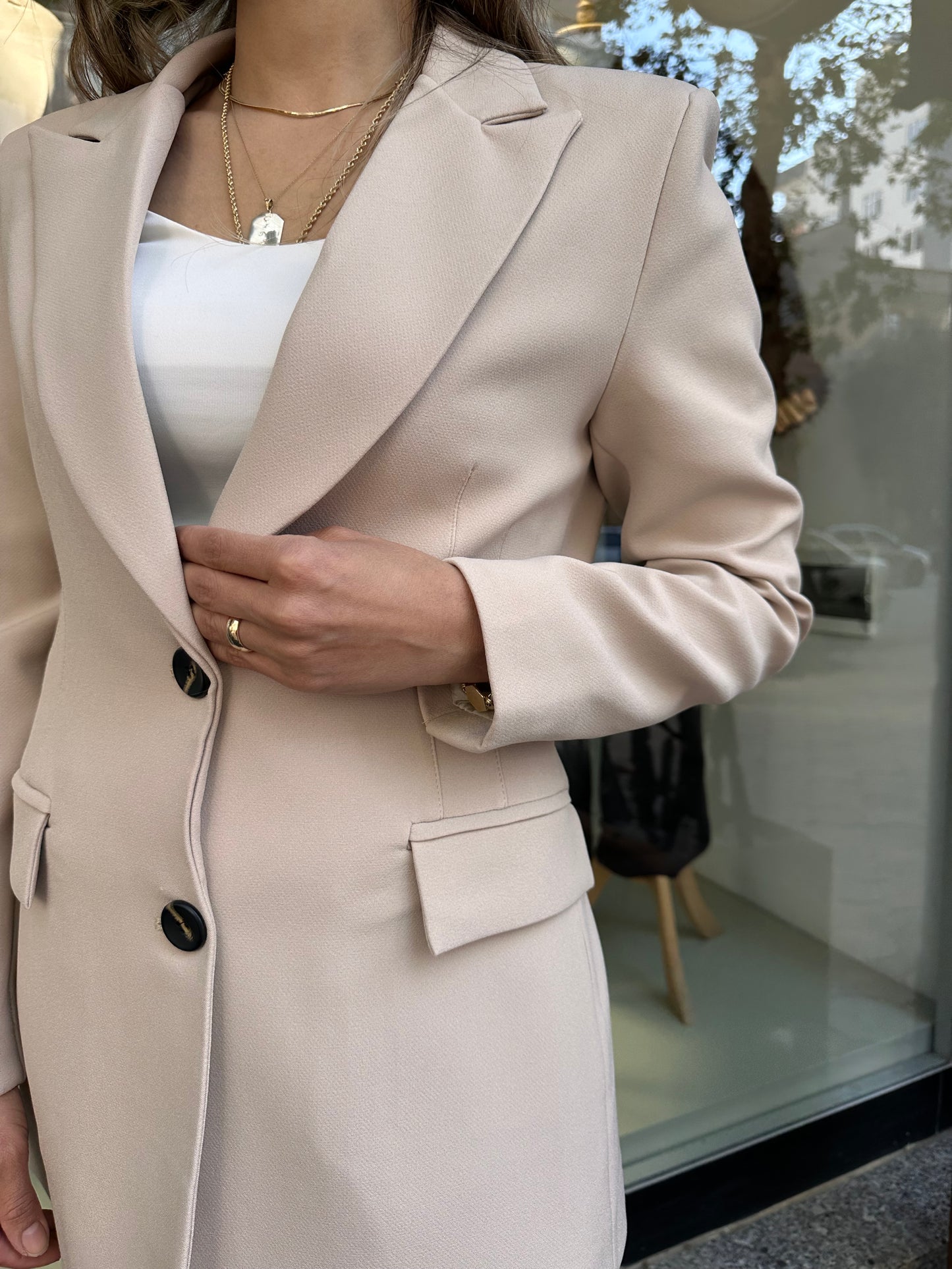 Taş rengi blazer ceket