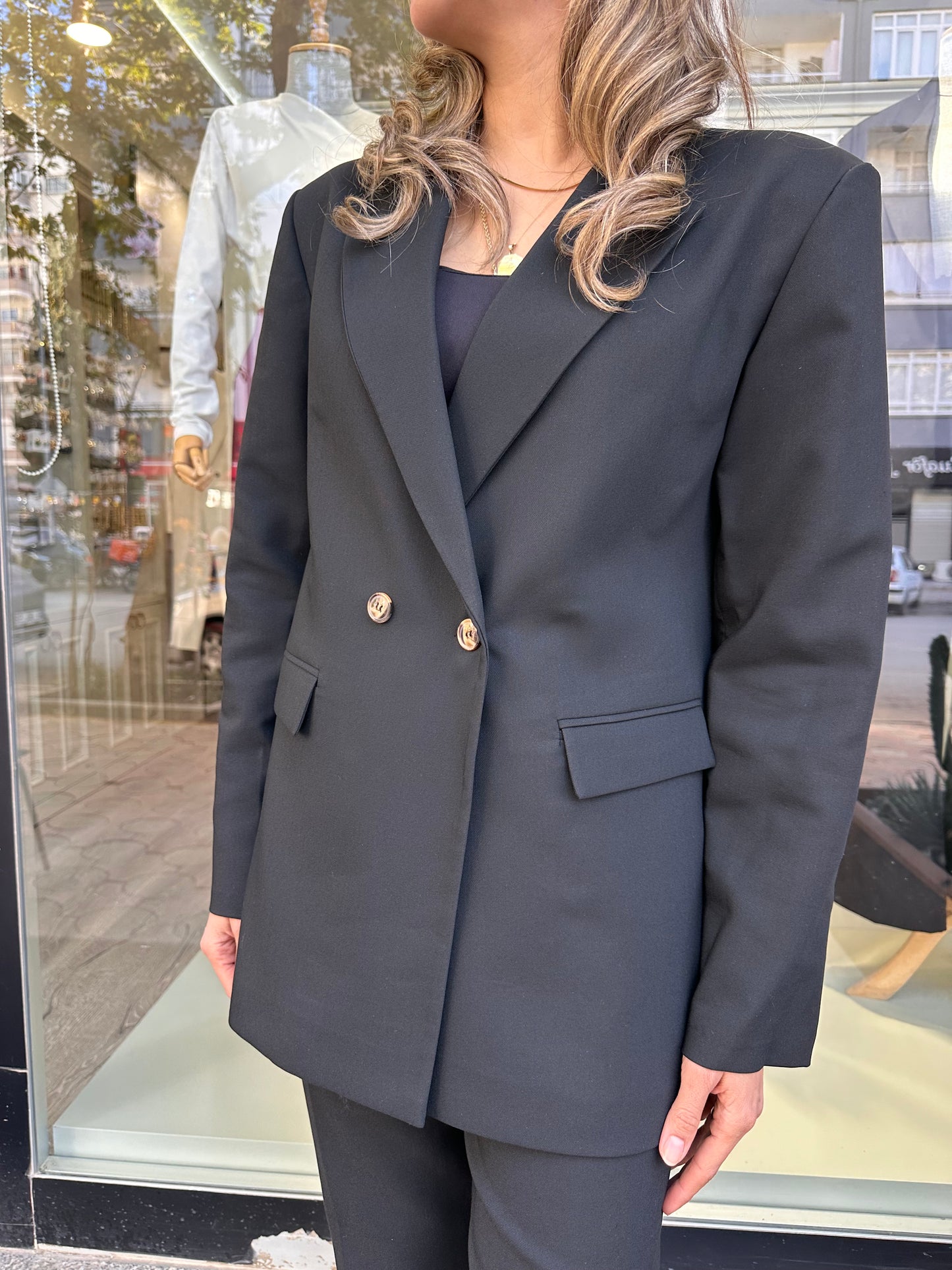 Siyah blazer ceket takım