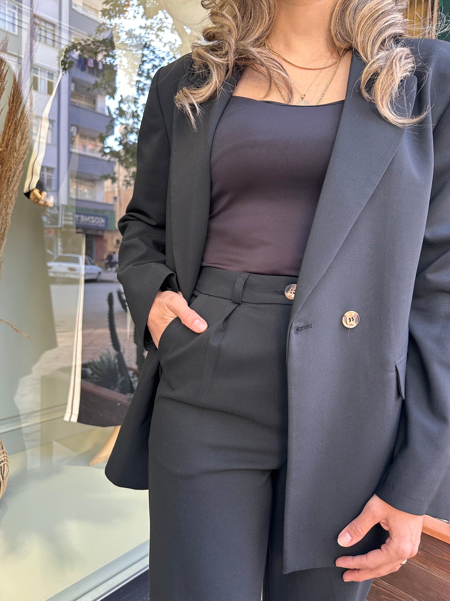 Siyah blazer ceket takım