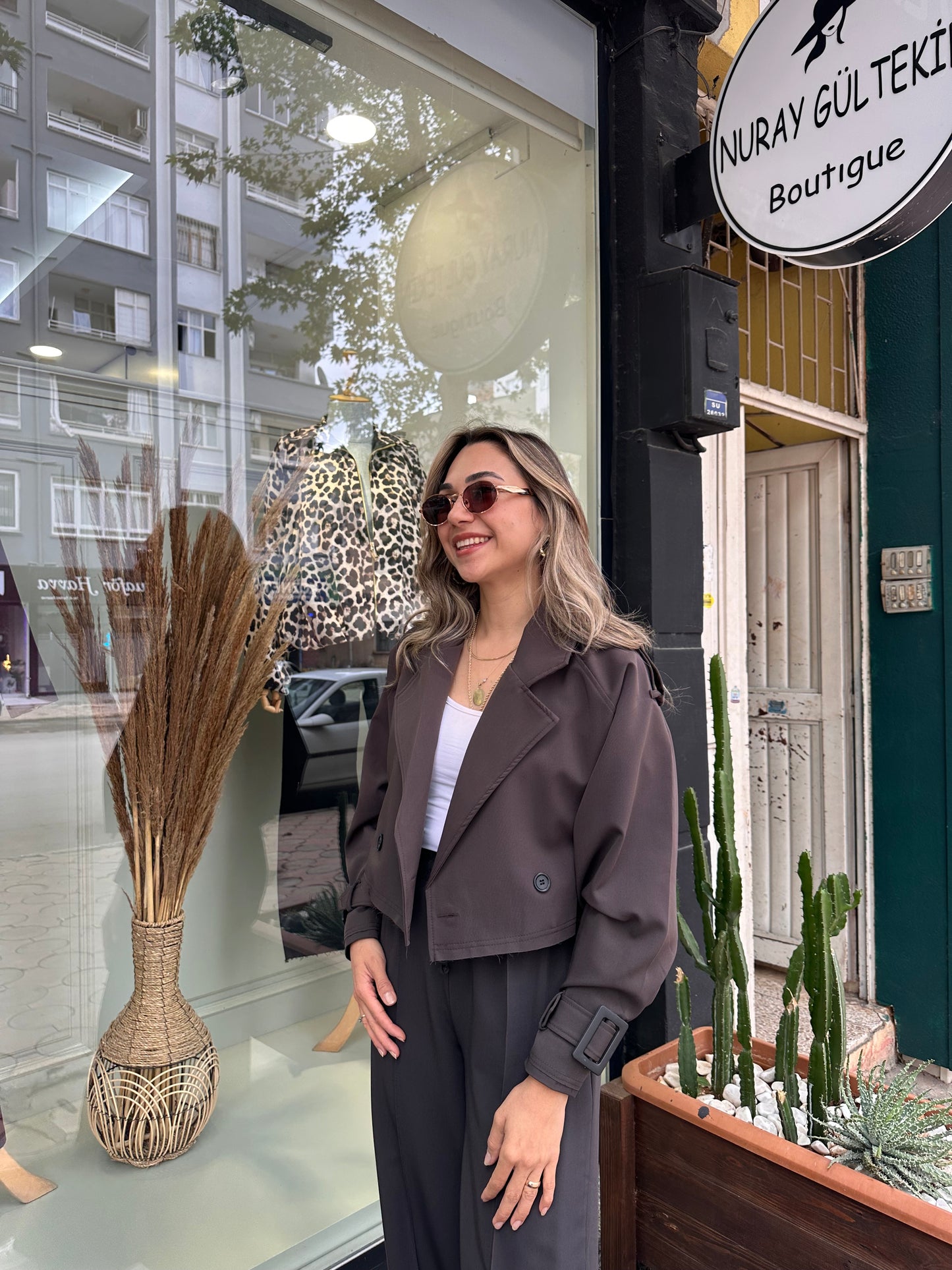 Trençkot pantolon takım