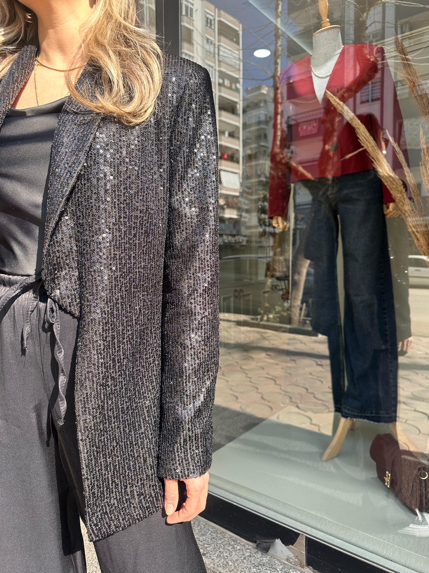 Payetli Blazer Ceket