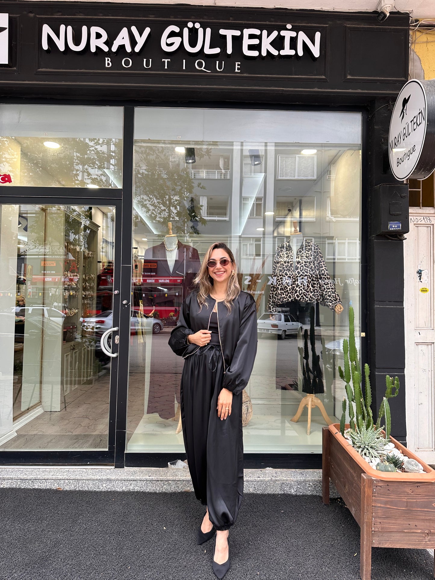 Bomber ceket saten takım