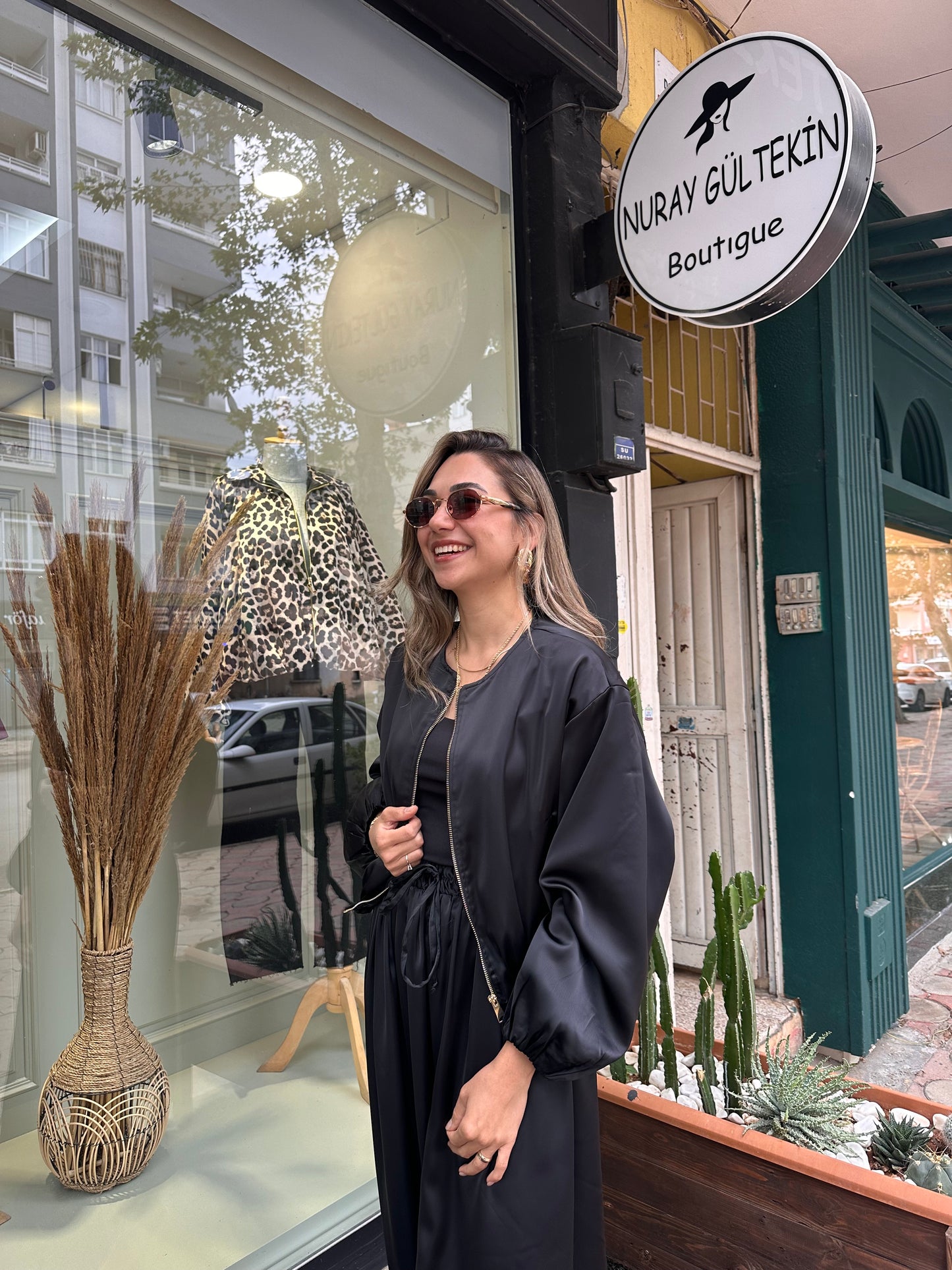 Bomber ceket saten takım