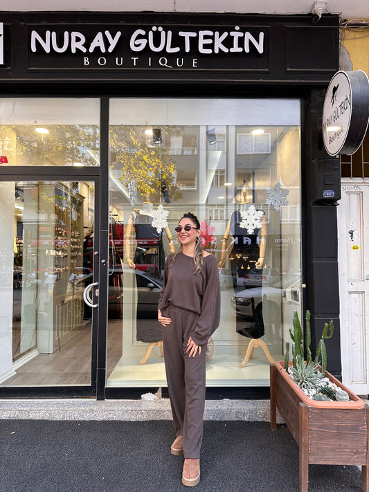 Düşük omuz eşofman takımı