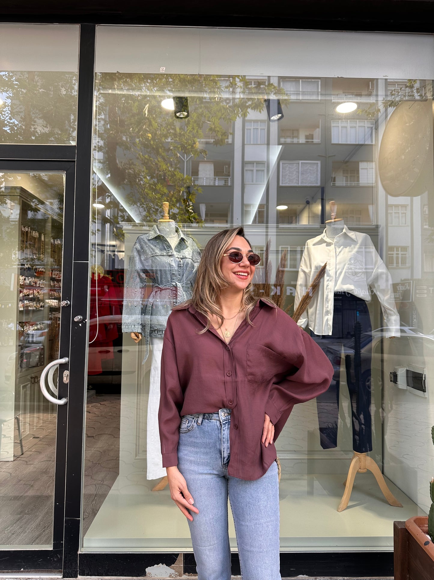 Tensel gömlek mürdüm