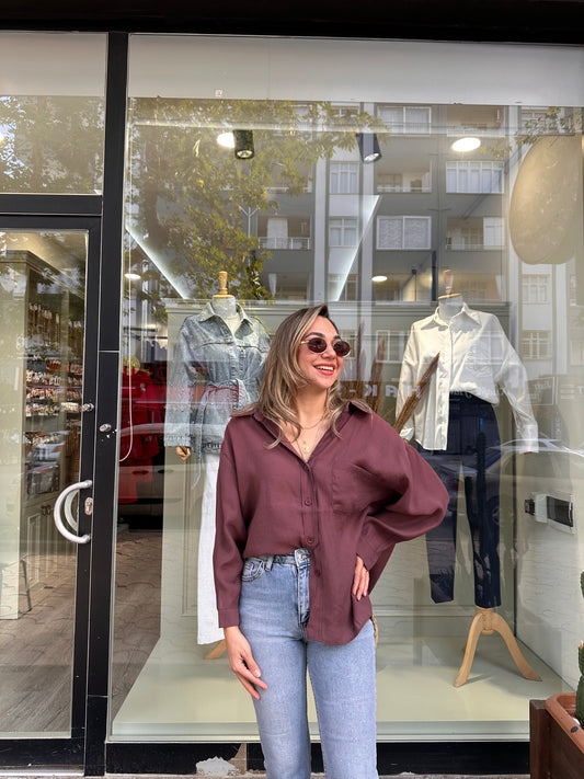 Tensel gömlek mürdüm